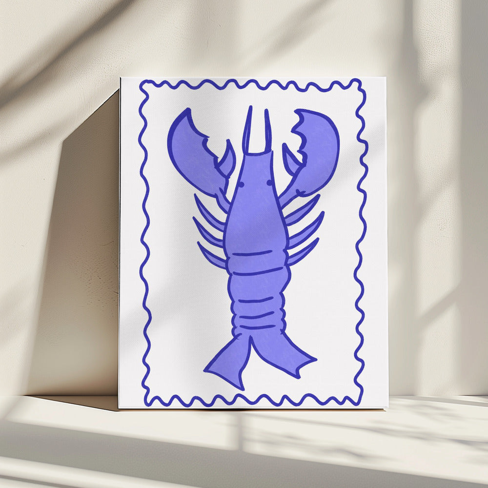 Purple Lobster Stamp | Canvas
