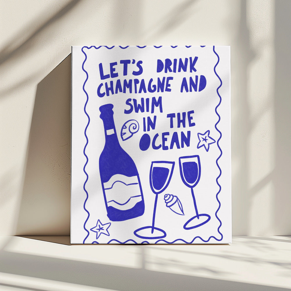 Champagne and Ocean | Canvas