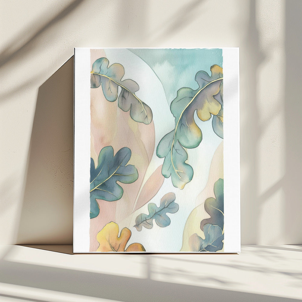 Watercolor Oak Leafs | Canvas