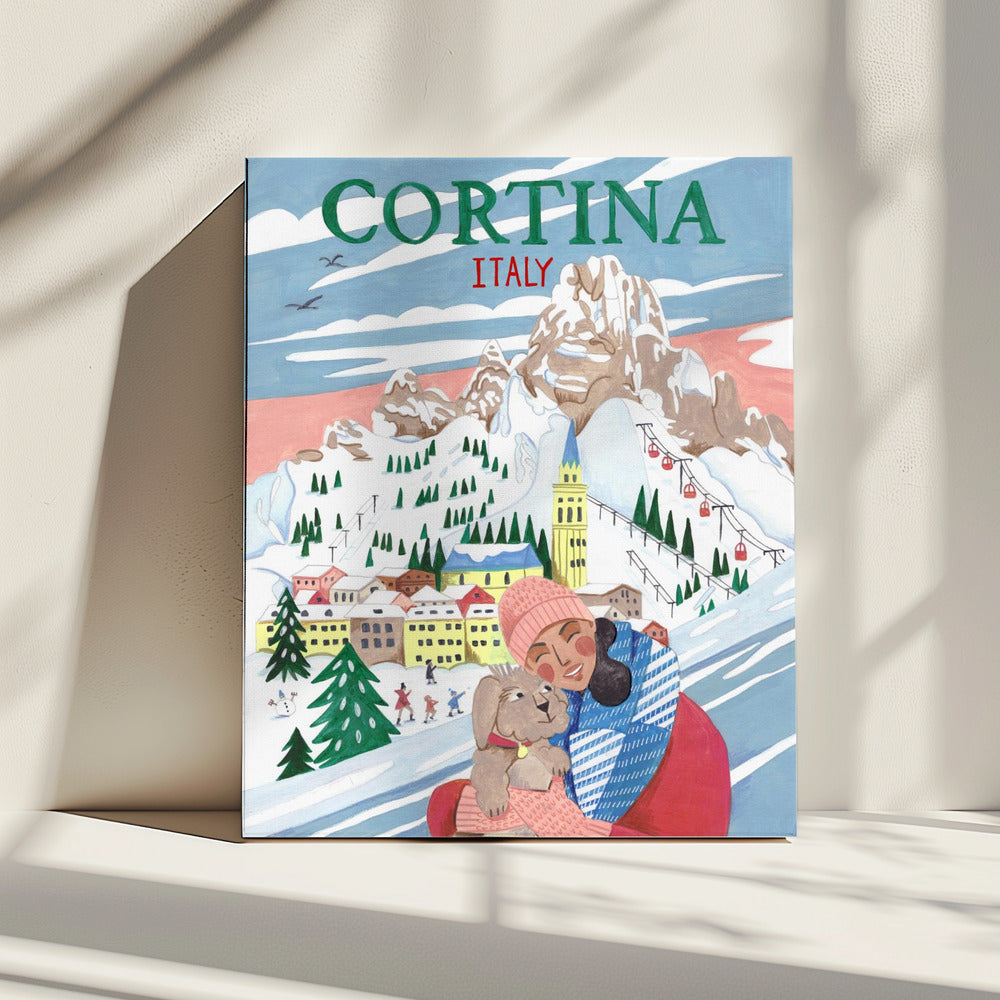 Travel Poster Woman in Cortina, Italy | Canvas