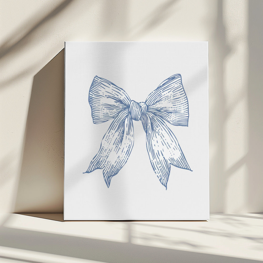 Nautical Pale Blue Bow | Canvas
