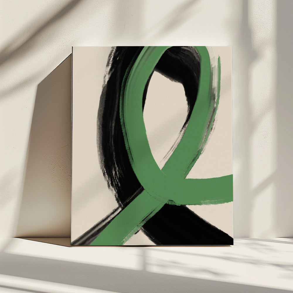 Green Ribbon Flow | Canvas