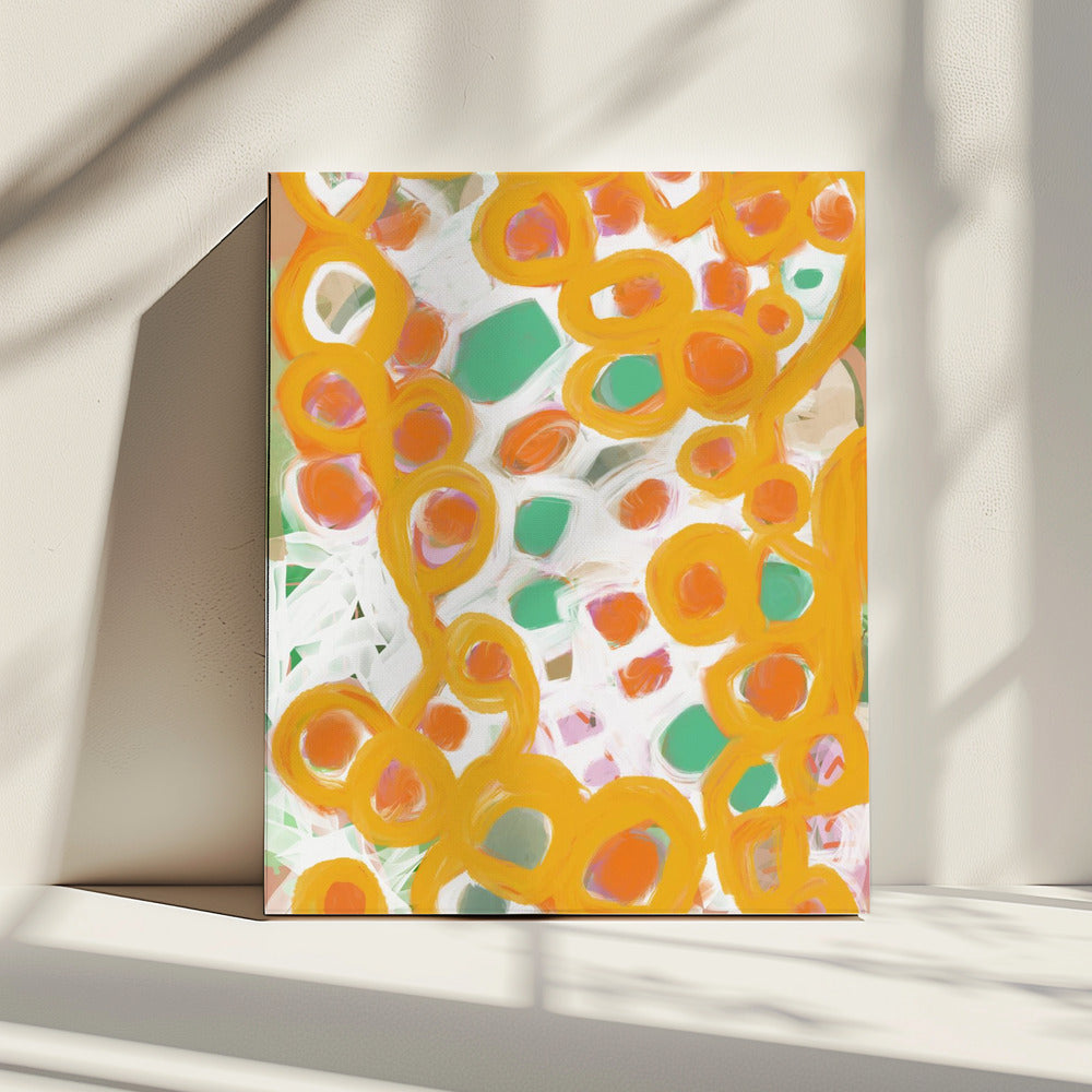 Orange and Green Circles | Canvas