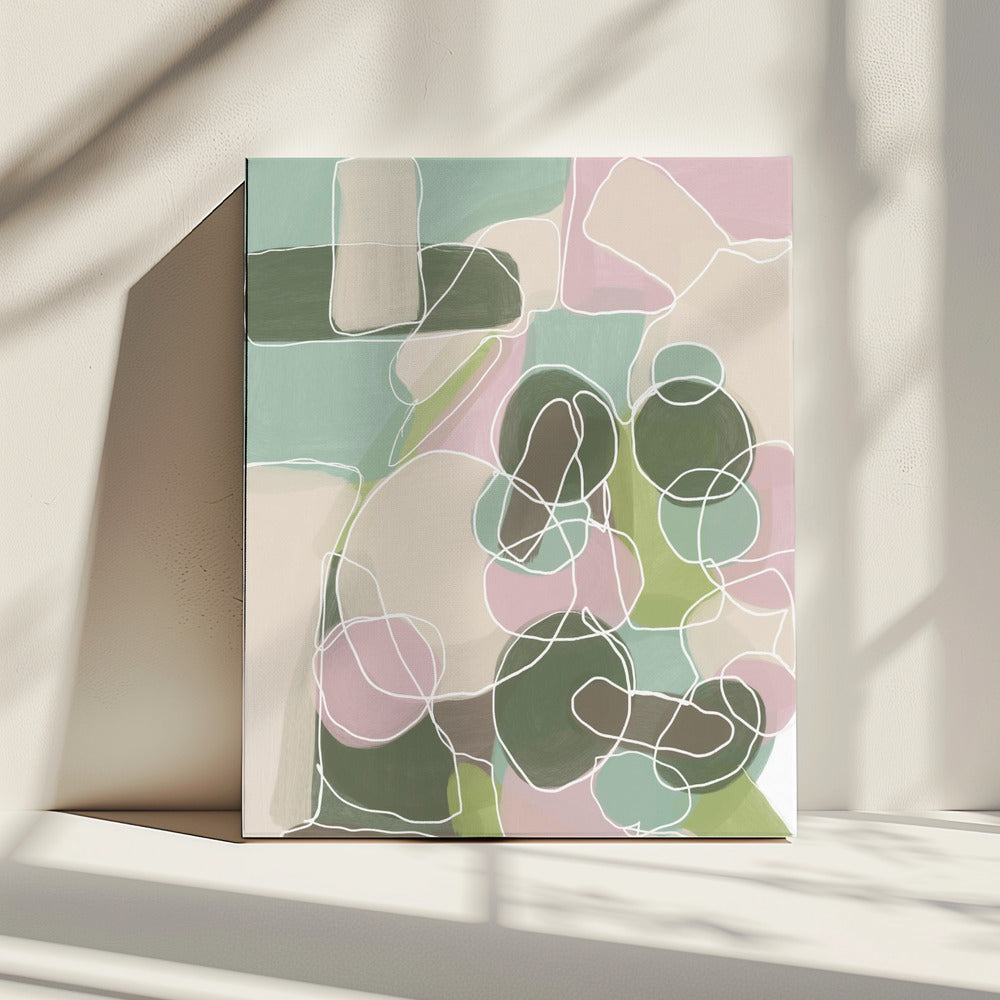 Abstract Green and Pink | Canvas