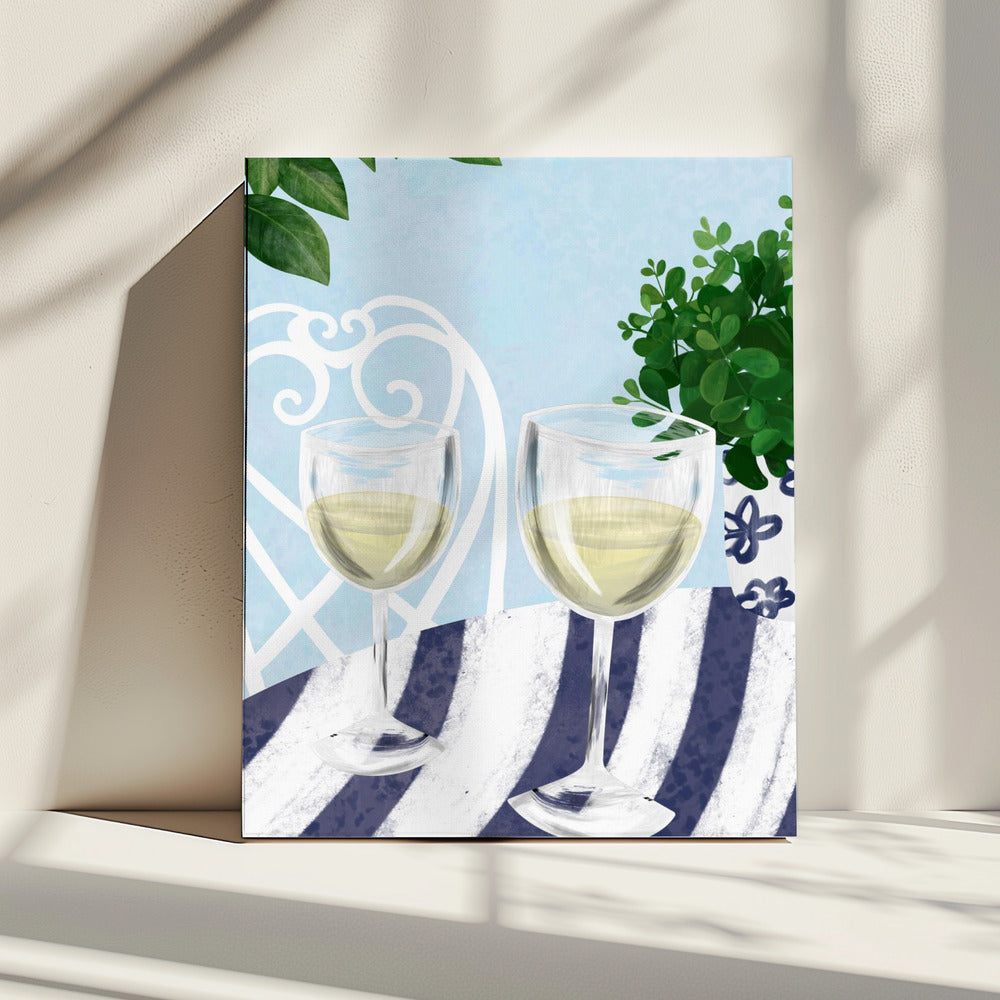 White wine under the tree | Canvas
