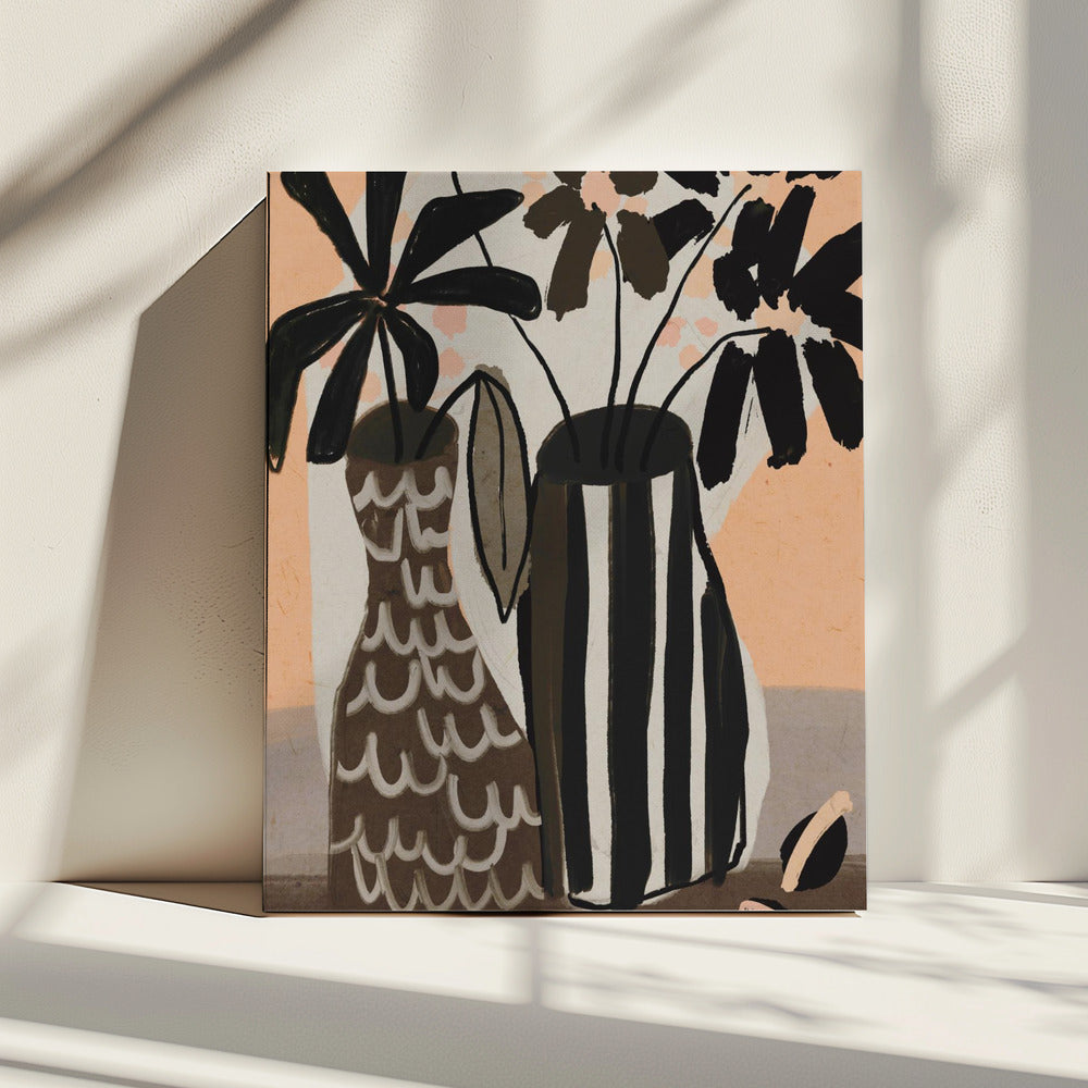 Striped Vases Bloom | Canvas