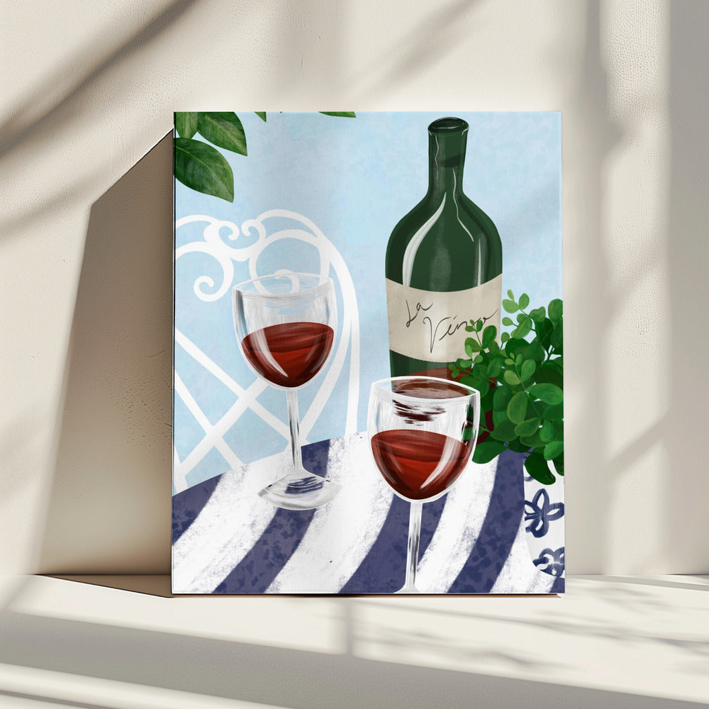 Red wine under the tree | Canvas
