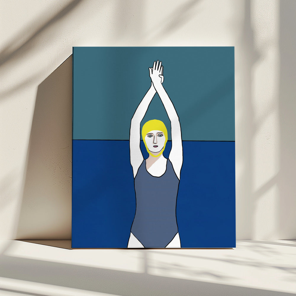 Swimmer with Yellow Cap | Canvas