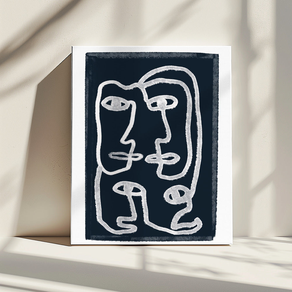 Navy Abstract People | Canvas