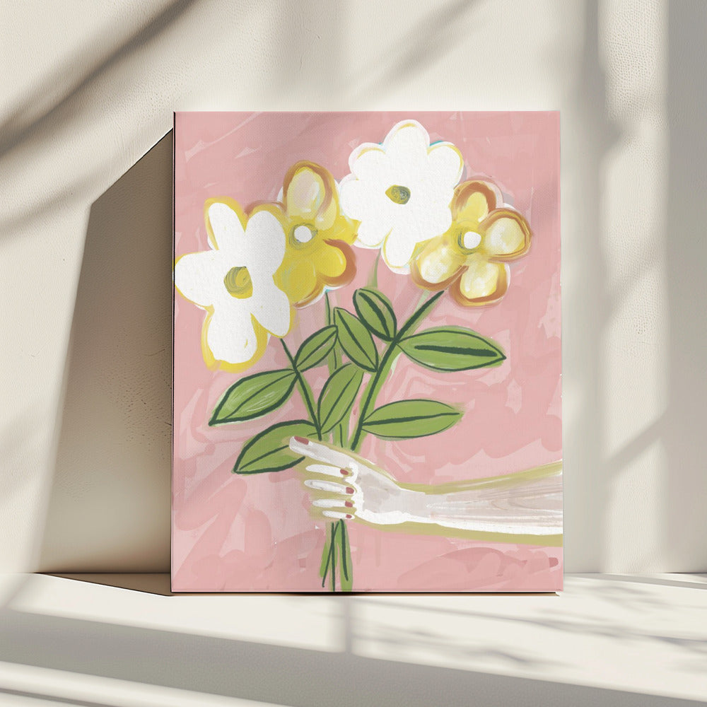 Bunch of Flowers Pink and Yellow | Canvas