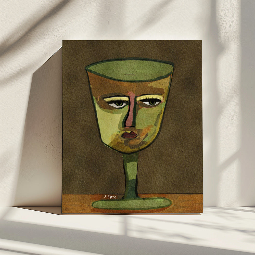Wine Glass LADY brown | Canvas