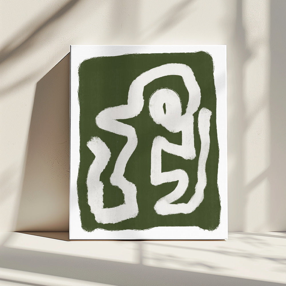 Abstract Green Lines 3 | Canvas