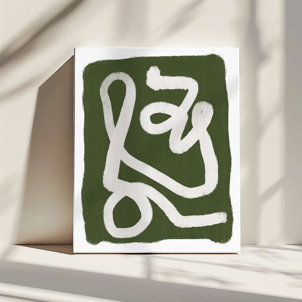 Abstract Green Lines 2 | Canvas