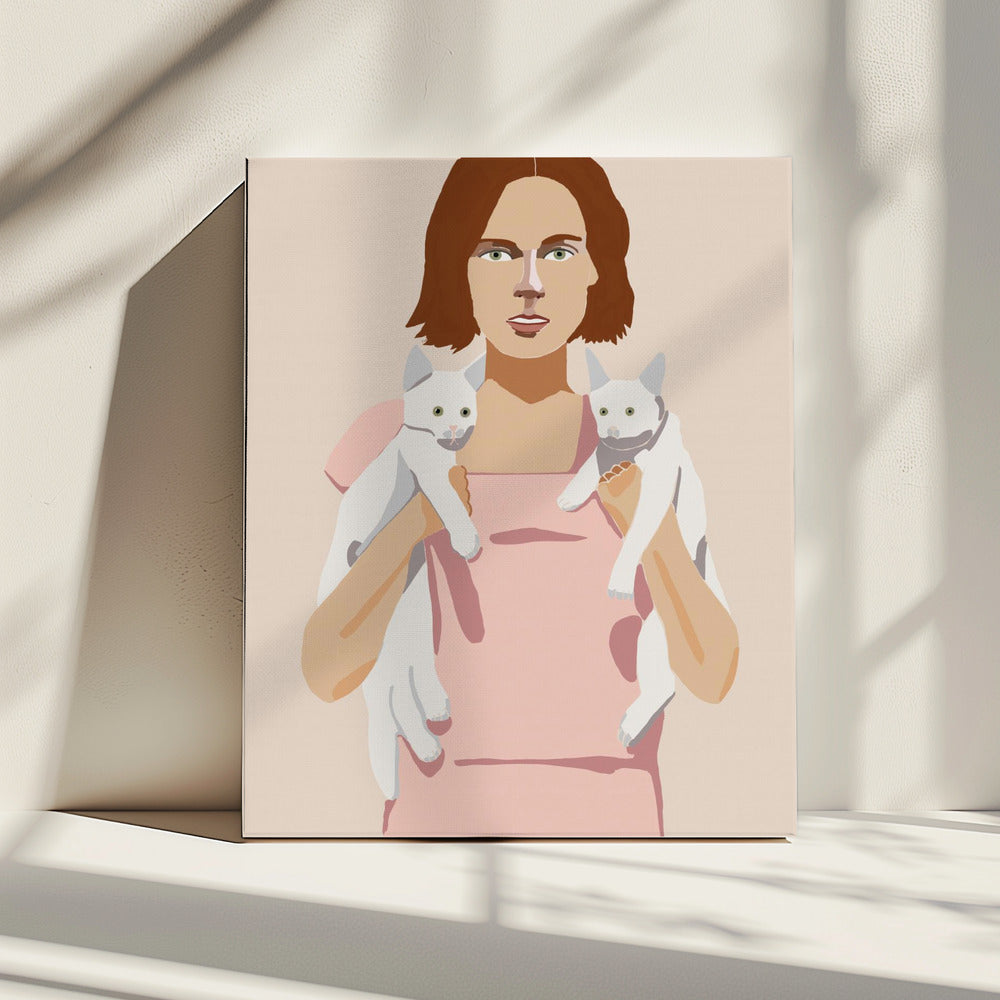 Lady with Kittens | Canvas