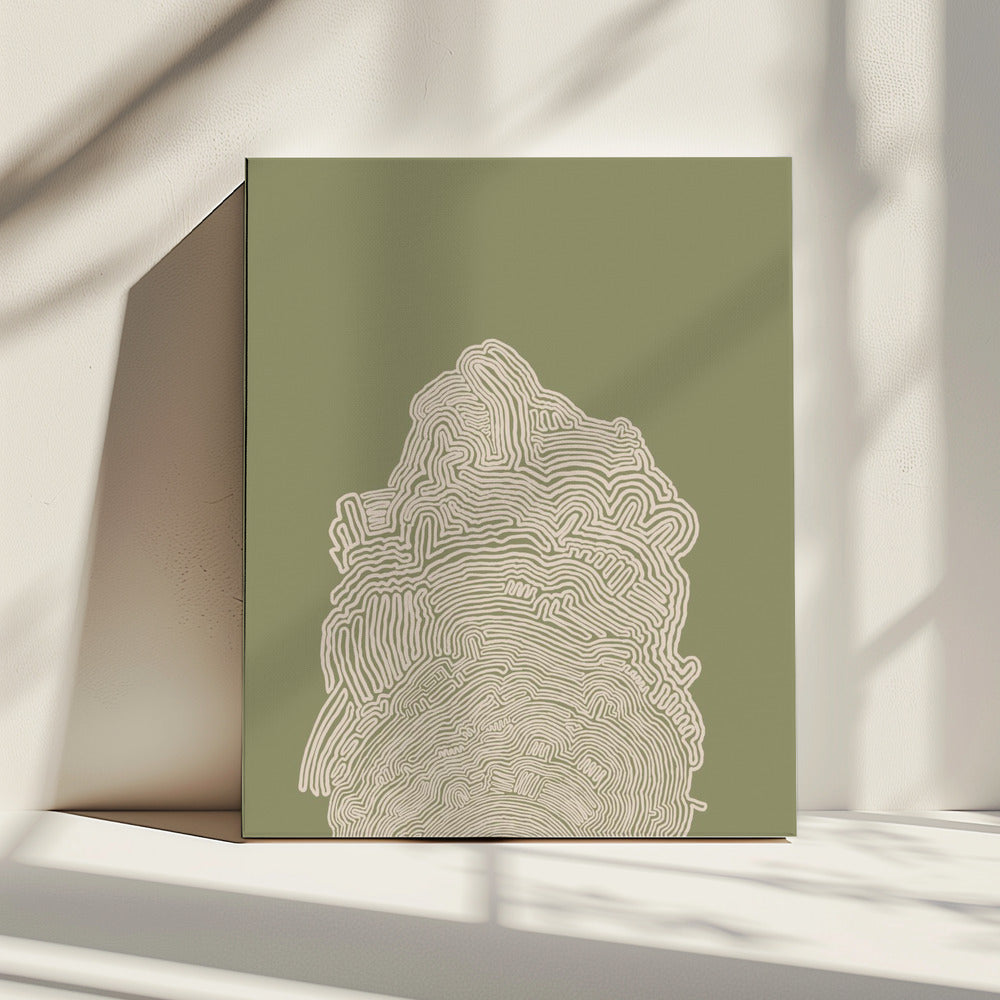 Line Drawing Green Abstract | Canvas