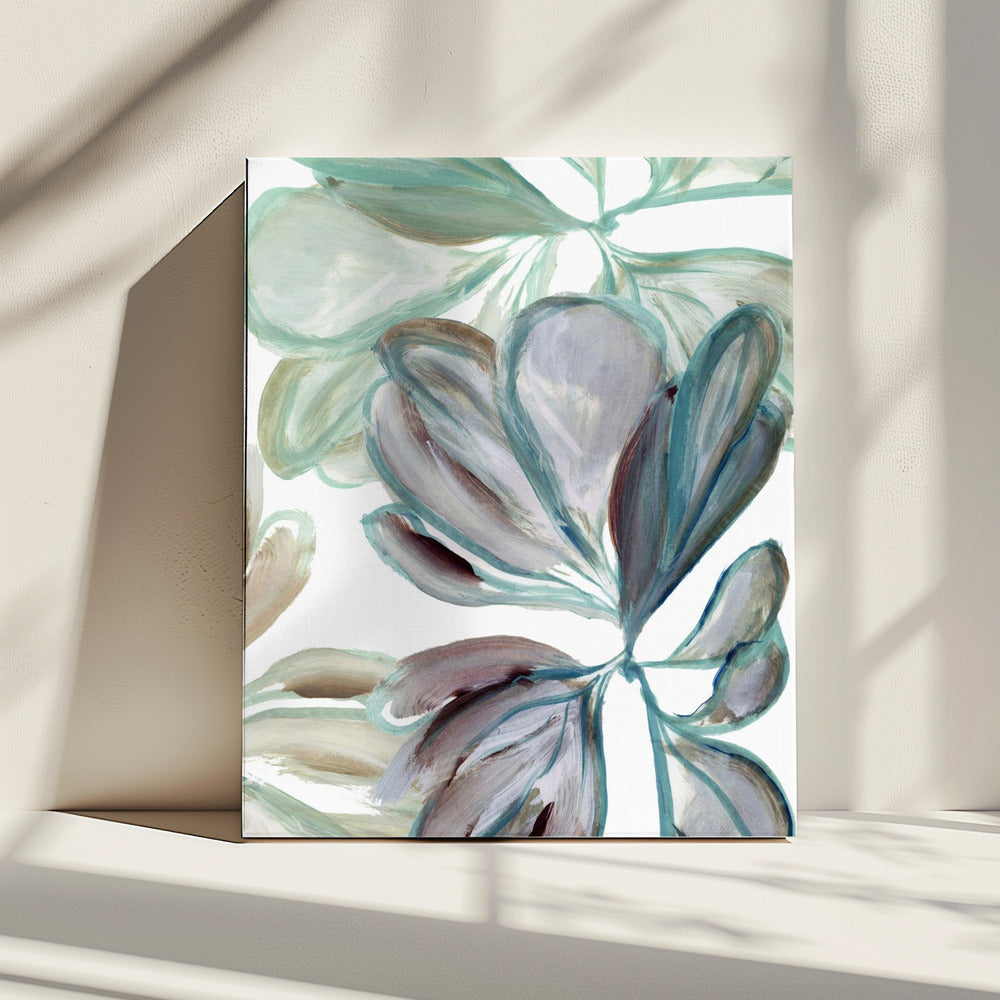 Aqua Floral 1 | Canvas