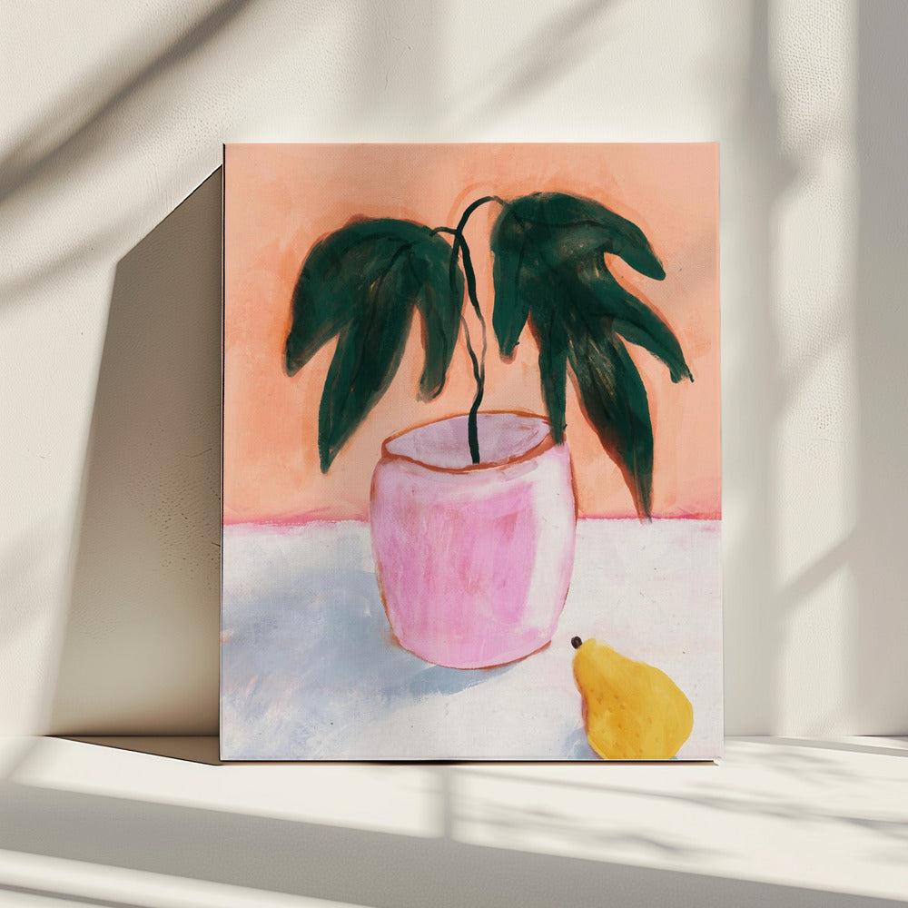 Pink Pot, Yellow Pear | Canvas