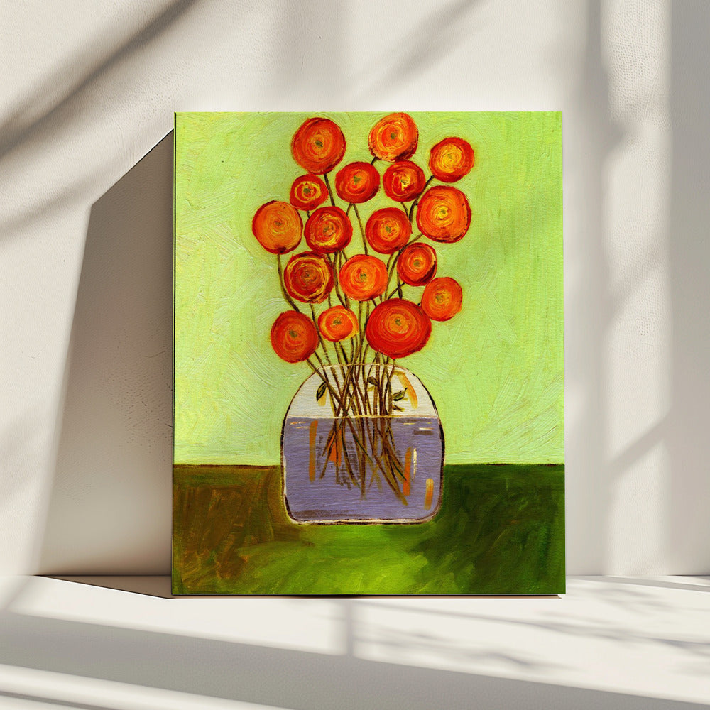 Poppies in Vase Bright Version | Canvas