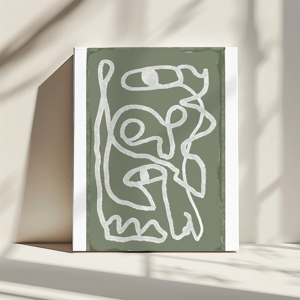 Green Abstract lines | Canvas