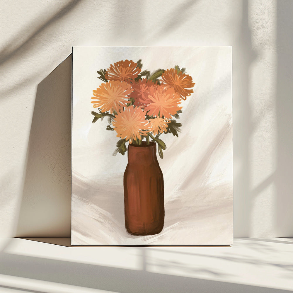 Vase of Flowers in Peach | Canvas