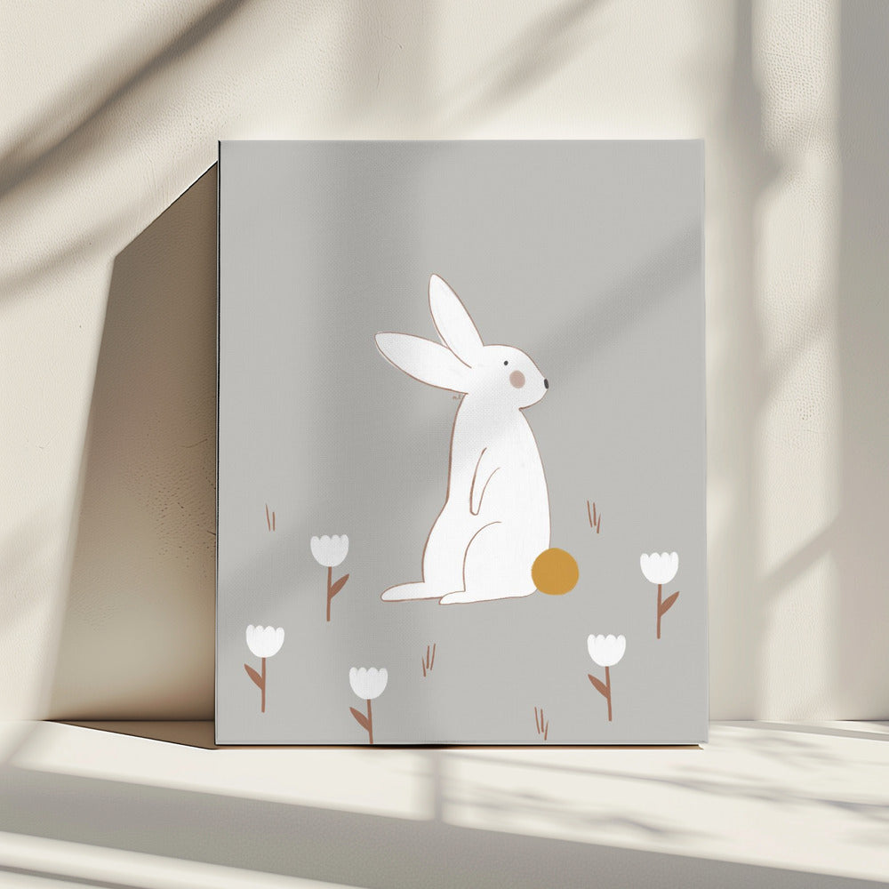 White Little Bunny | Canvas