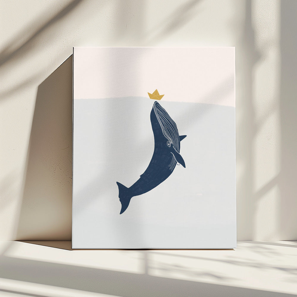 Blue Whale Sailing Boat | Canvas