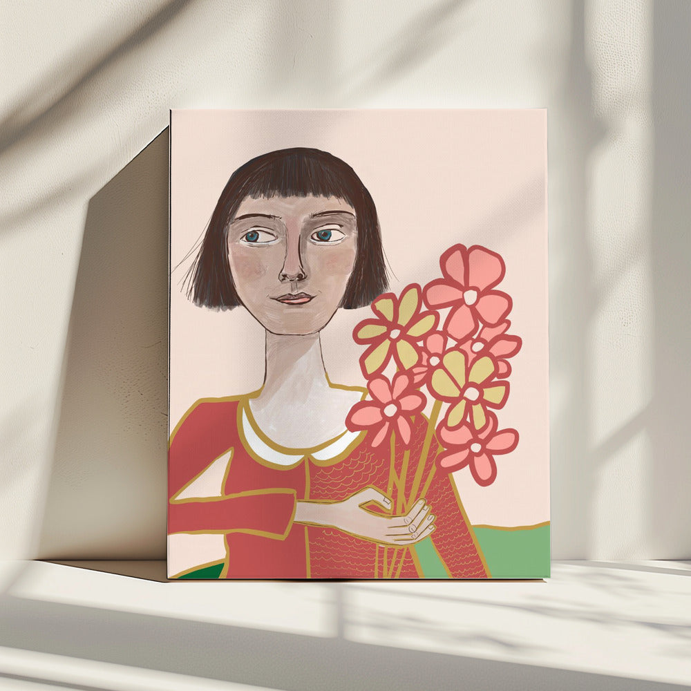 Woman with flowers | Canvas
