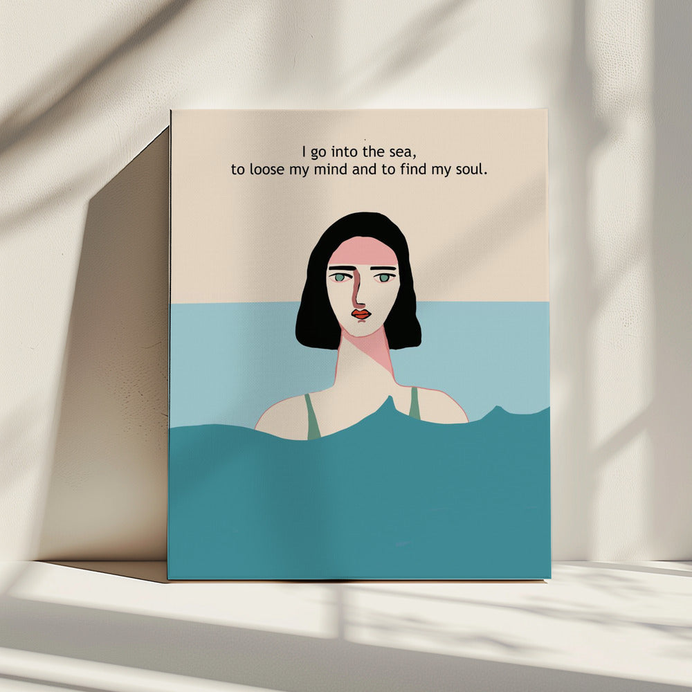 Ocean SWIMMER WITH TEXT | Canvas