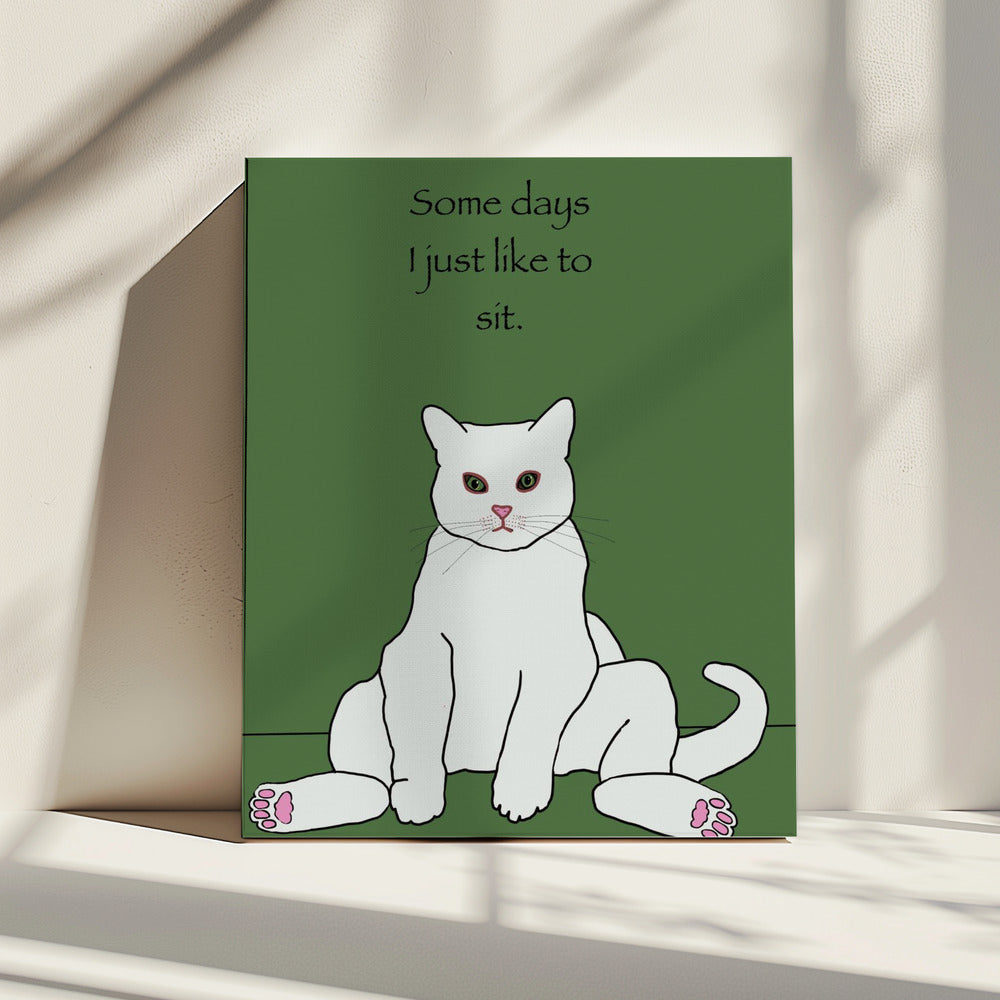 White cat with quote | Canvas