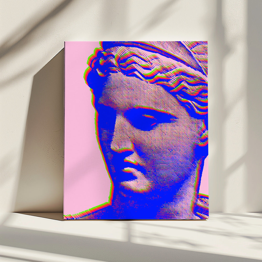 Vibrant Glitch Bust | Canvas