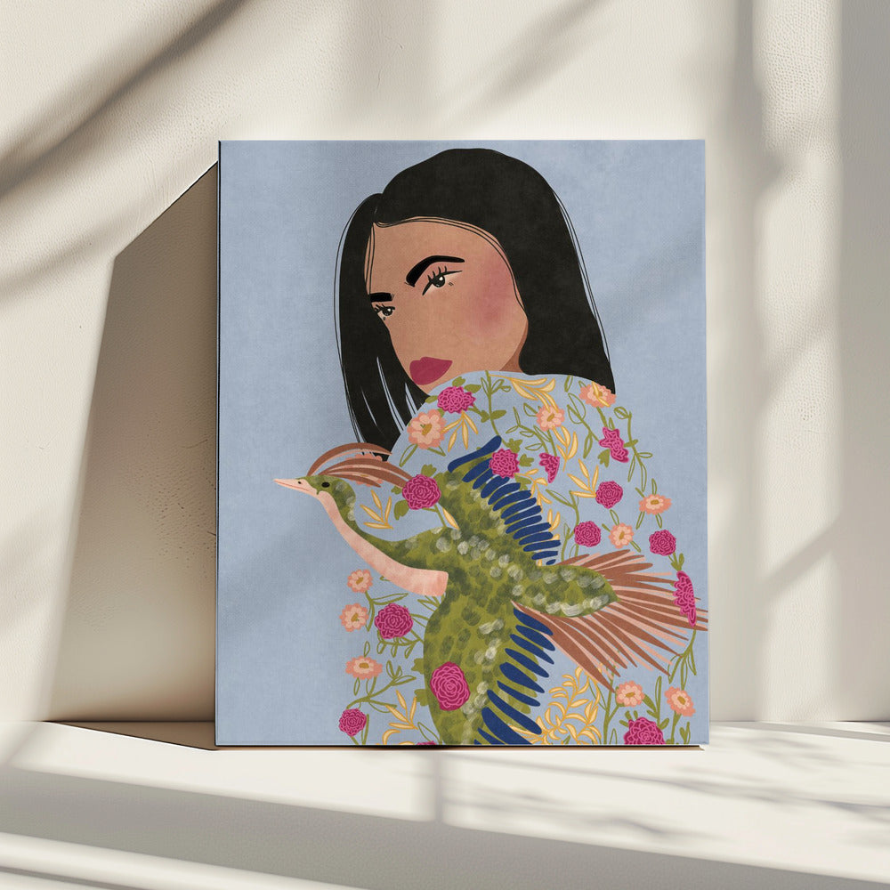 Girl with Crane | Canvas