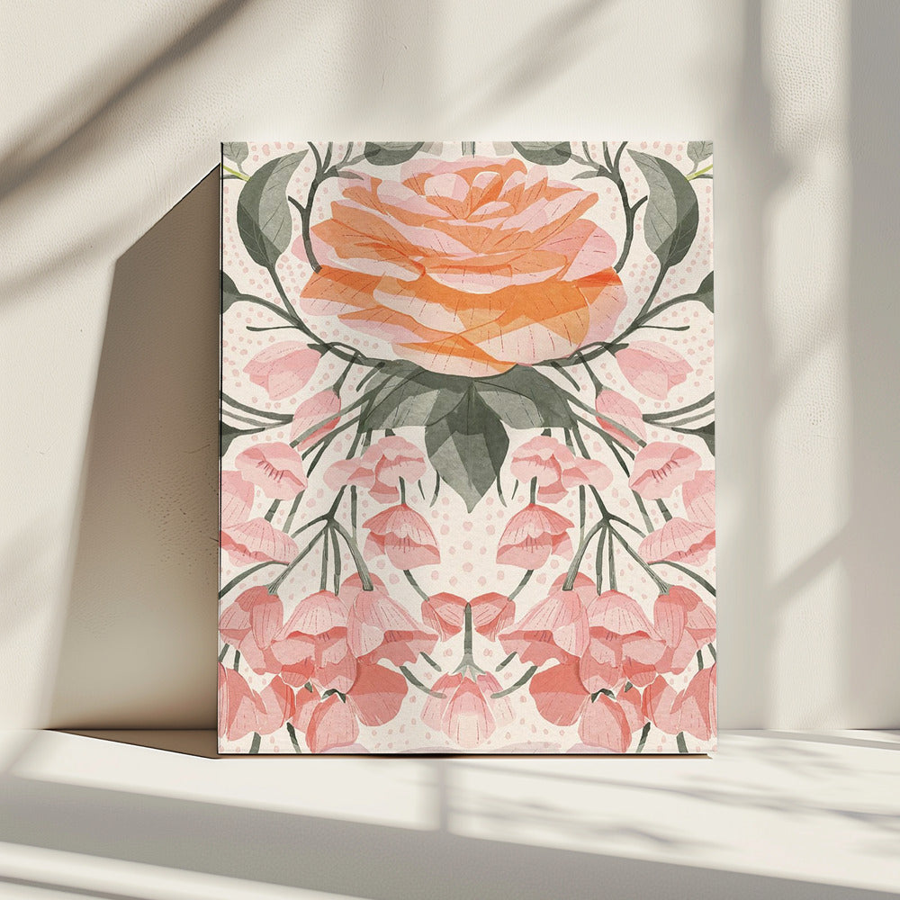 Cascading Pink Roses | Canvas