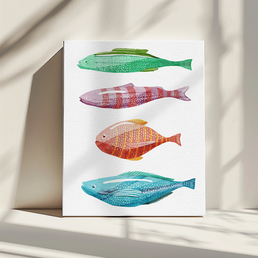 Four Colorful Fish | Canvas