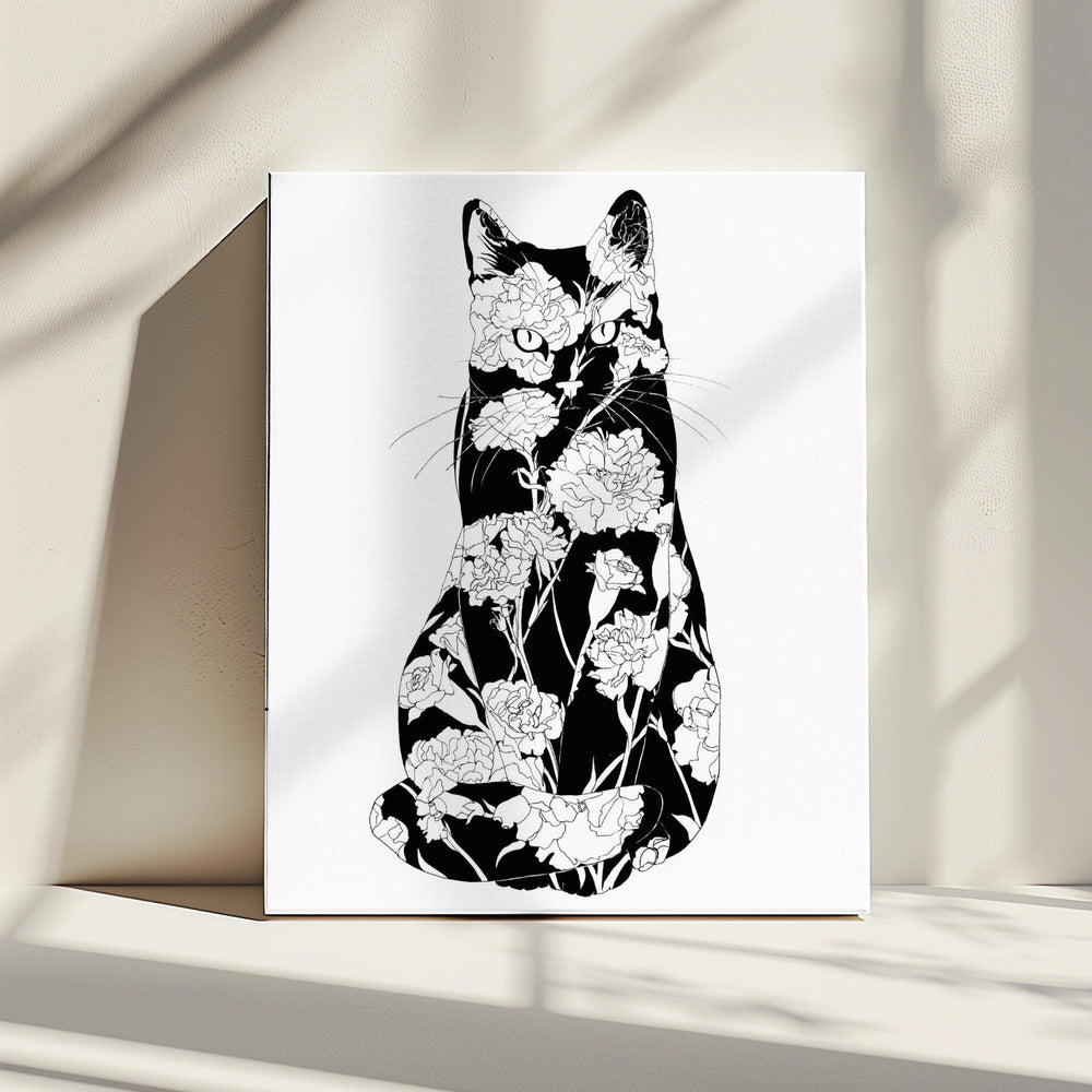 Carnation Cat Original | Canvas