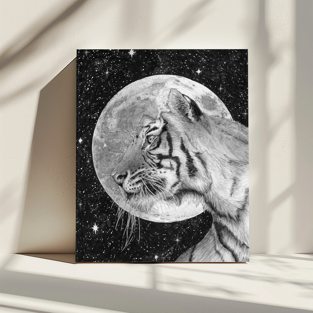 Moon and Tiger Original | Canvas