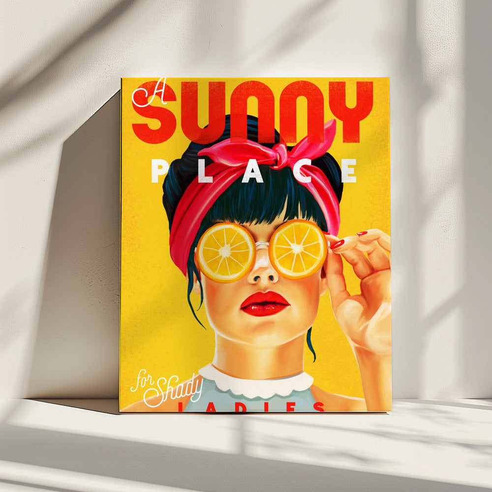 A Sunny Place For Shady Ladies Orange Pinup Art | Canvas