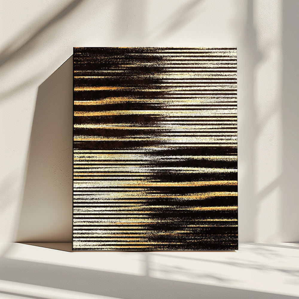 Black and Gold Horizontal Lines | Canvas