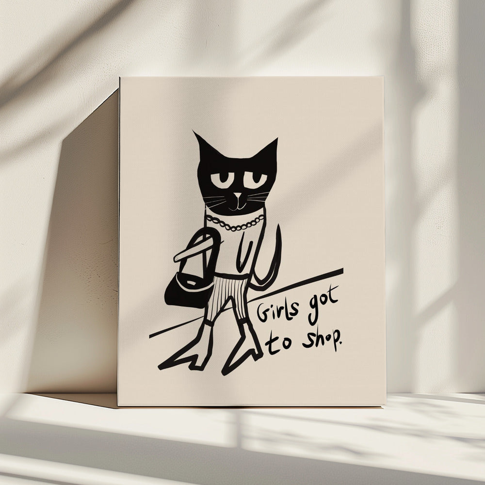 Cat shopping humour | Canvas