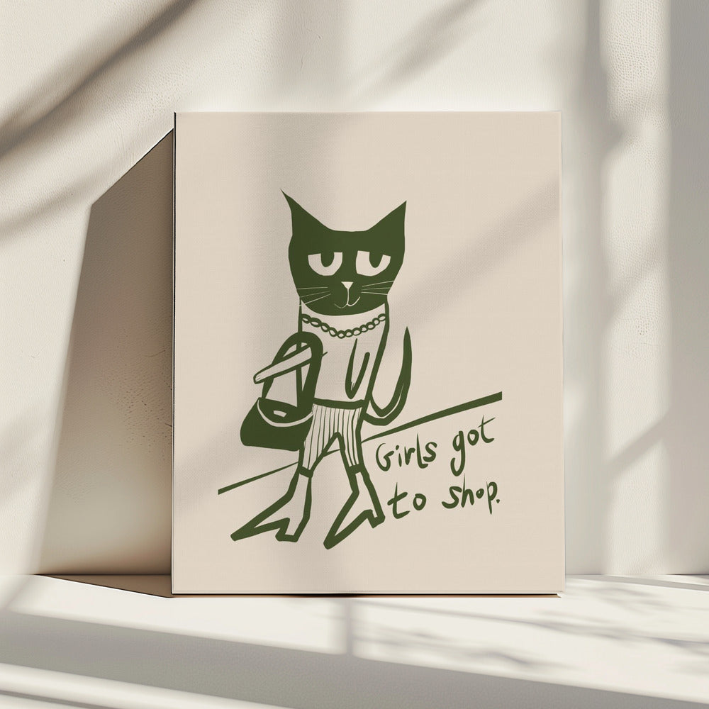 Cat shopping humour | Canvas