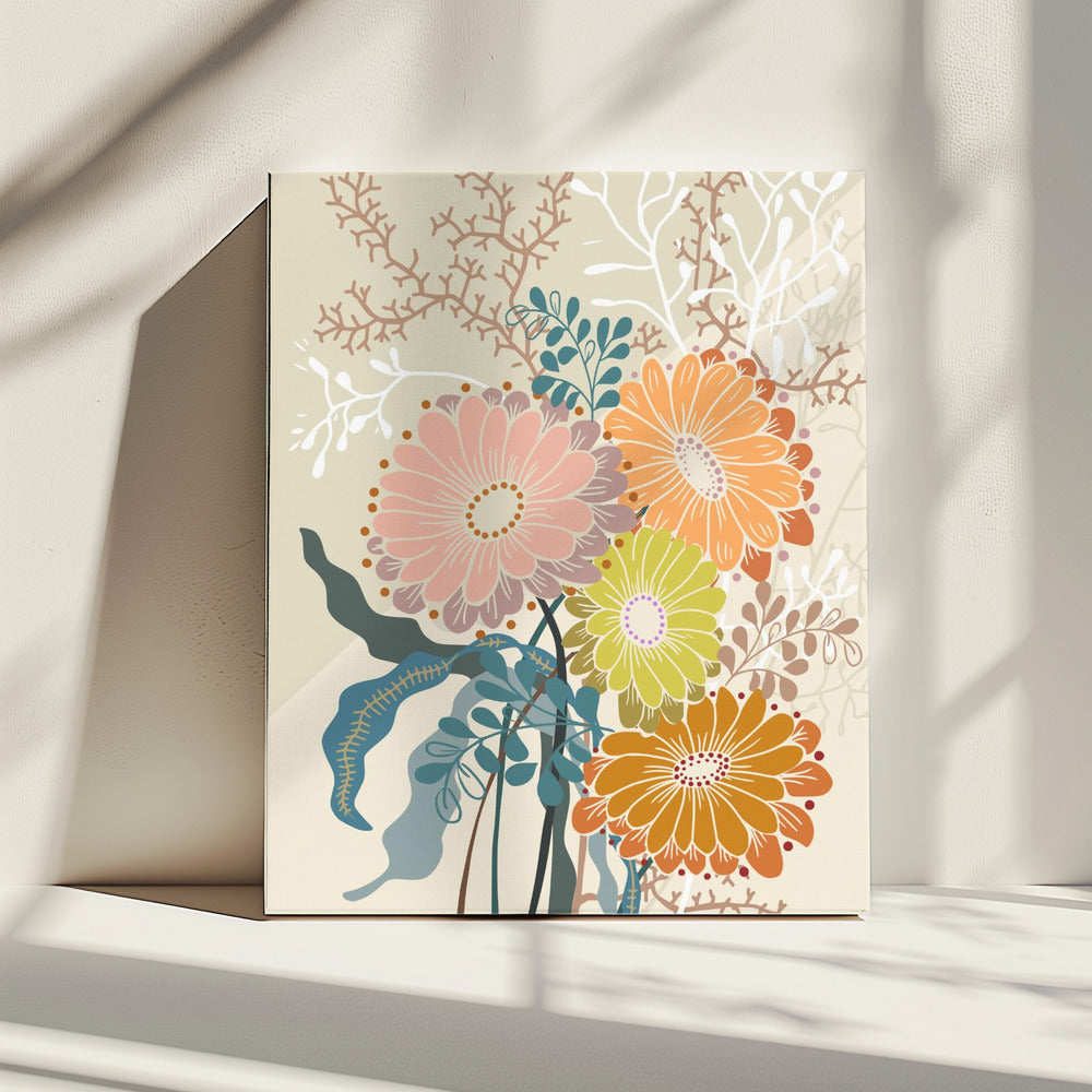 Springtime Daisies Earthy Tones | Canvas