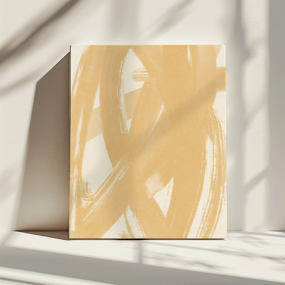 Dynamic Beige Brushstrokes | Canvas
