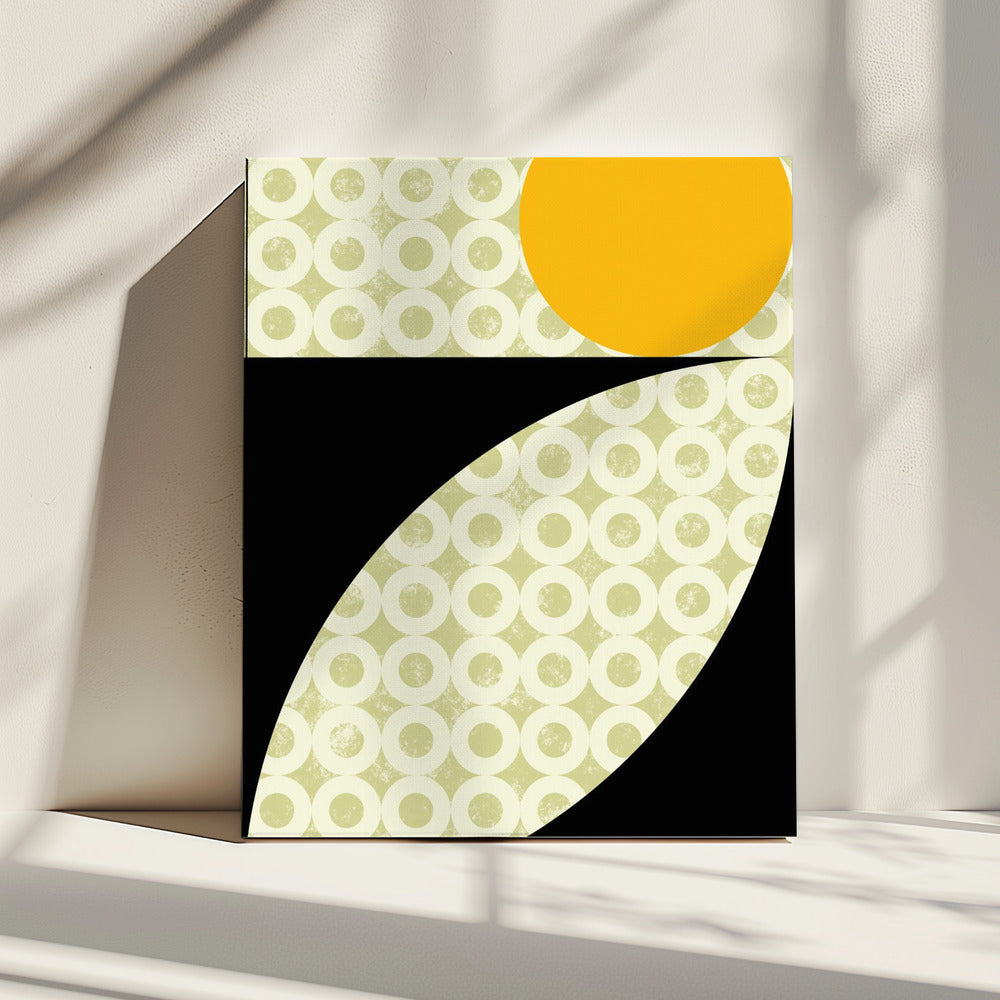 Geometric Shapes with a Bold Yellow Circle | Canvas