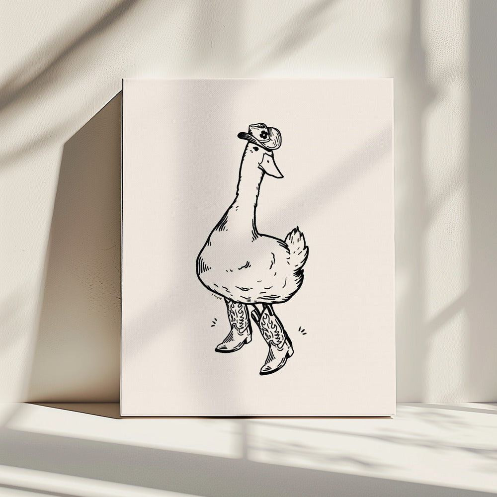 Duck wearing Western Boots | Canvas