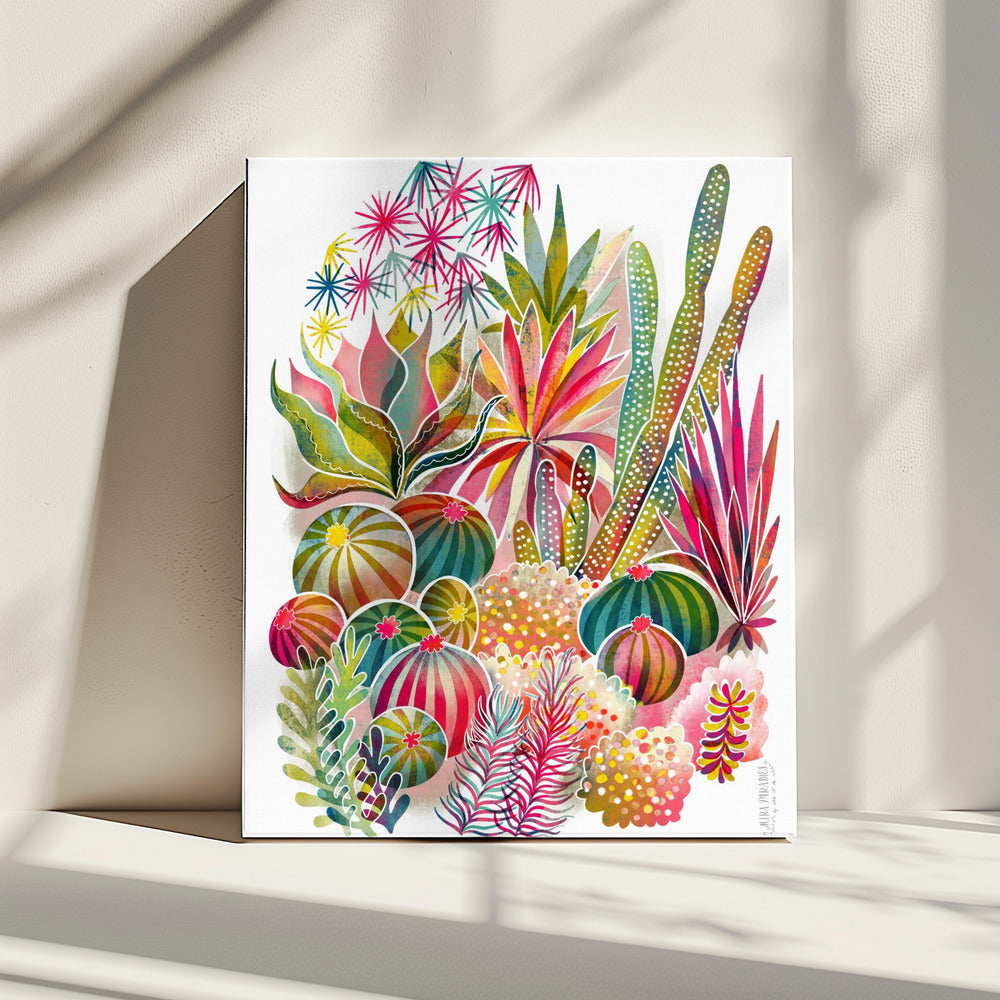 Flowering Succulent And Cacti Garden | Canvas