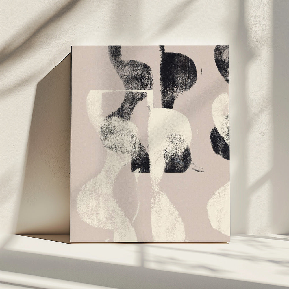 Tango – Organic Shapes in Black and Beige | Canvas