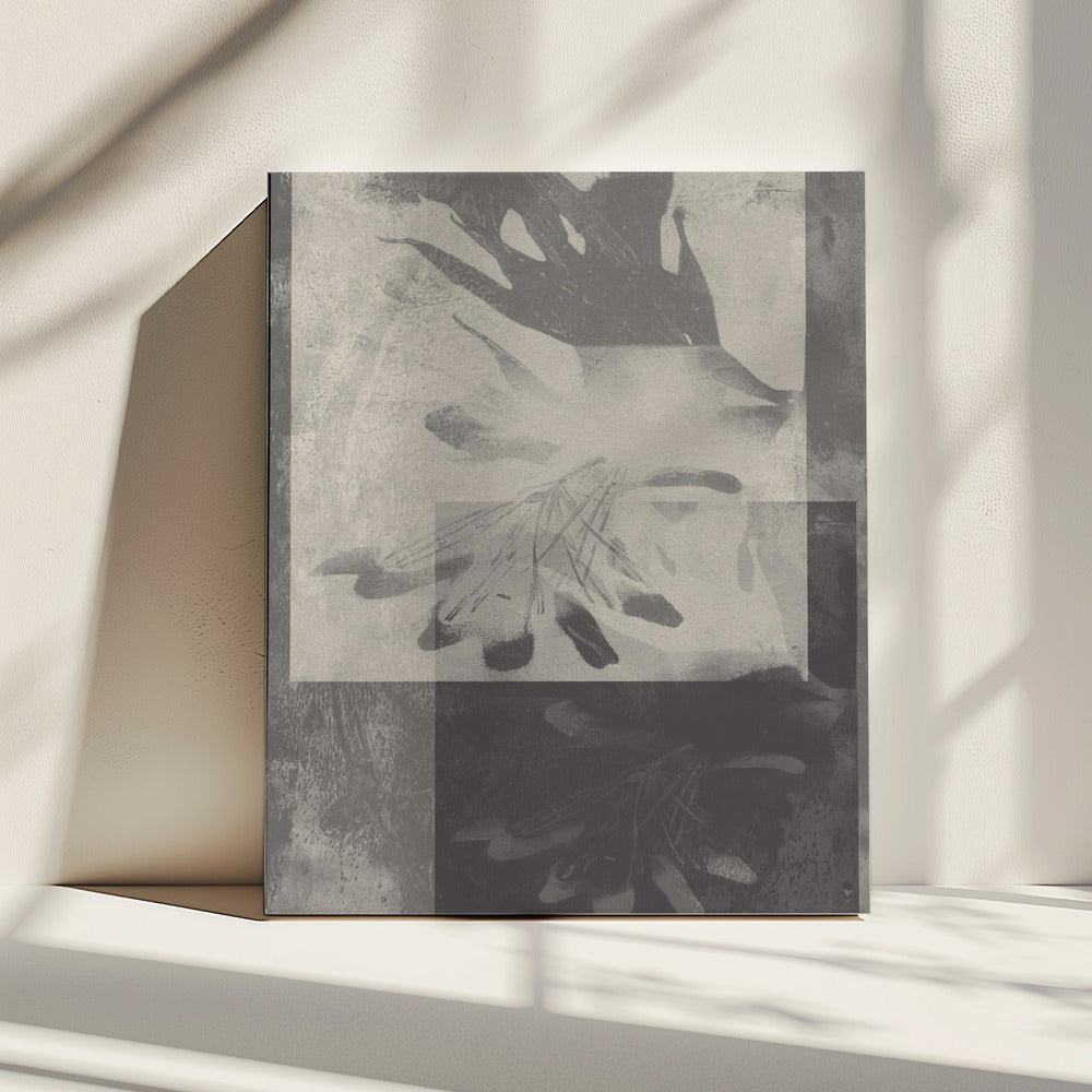 Whispering Leaves – Abstract Pattern in Taupe and White | Canvas