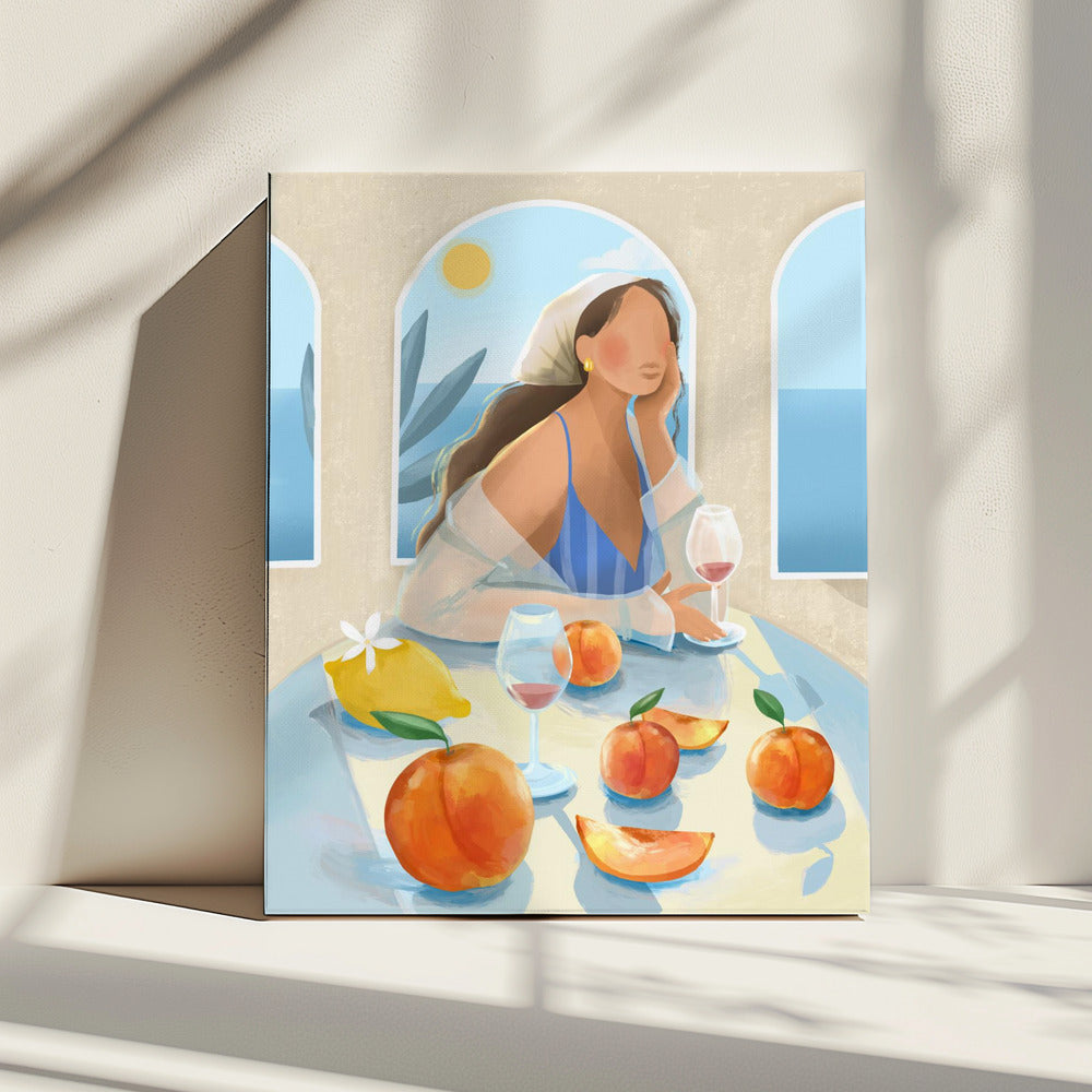 Girl with peaches | Canvas