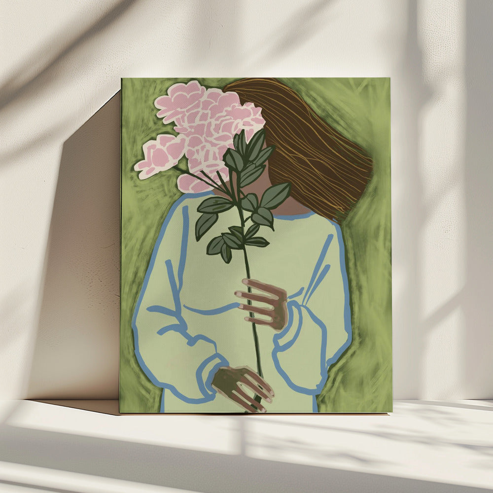 Lady with flowers | Canvas