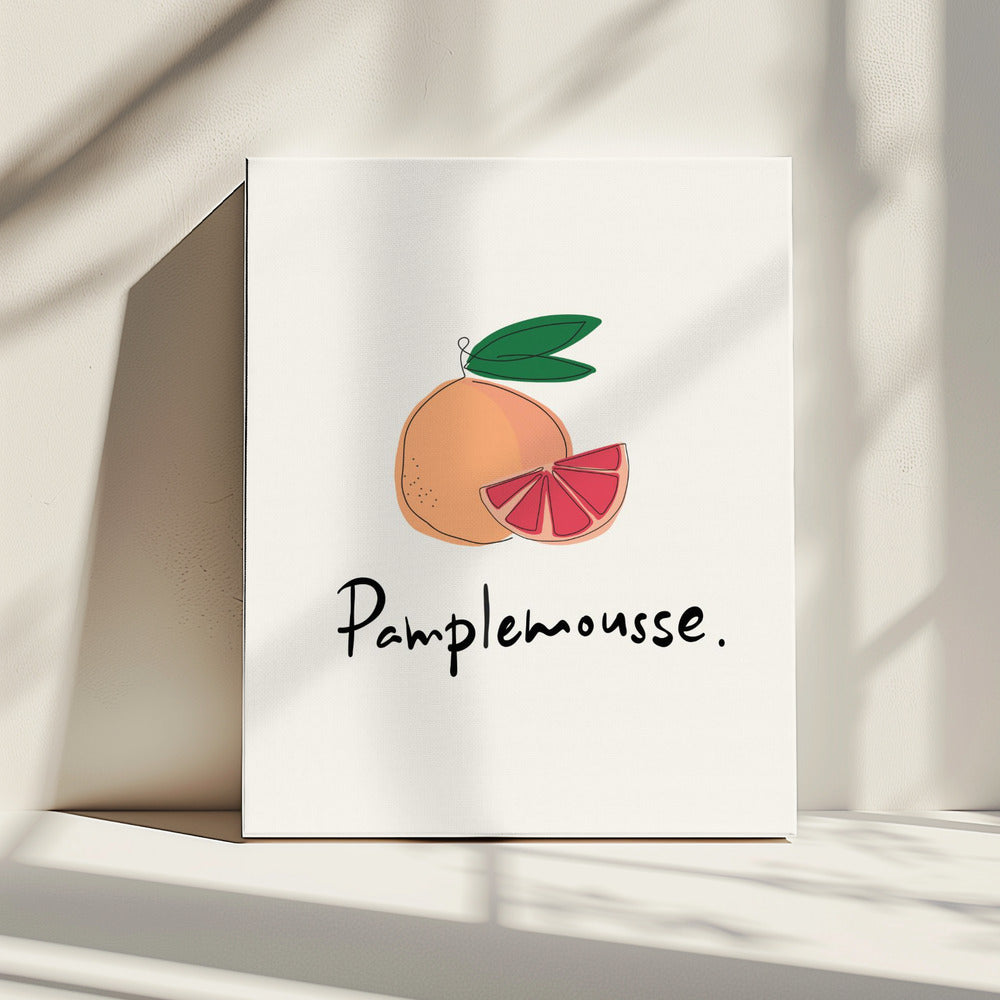 Modern French Fruits Collection &quot;Grapefruit / Pamplemousse&quot; | Canvas