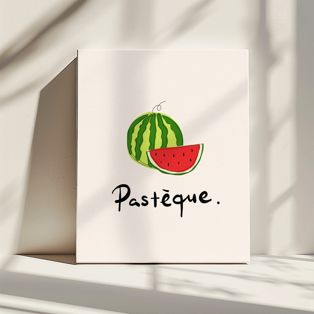 Modern French Fruits Collection &quot;Watermelon / Pastèque&quot; | Canvas